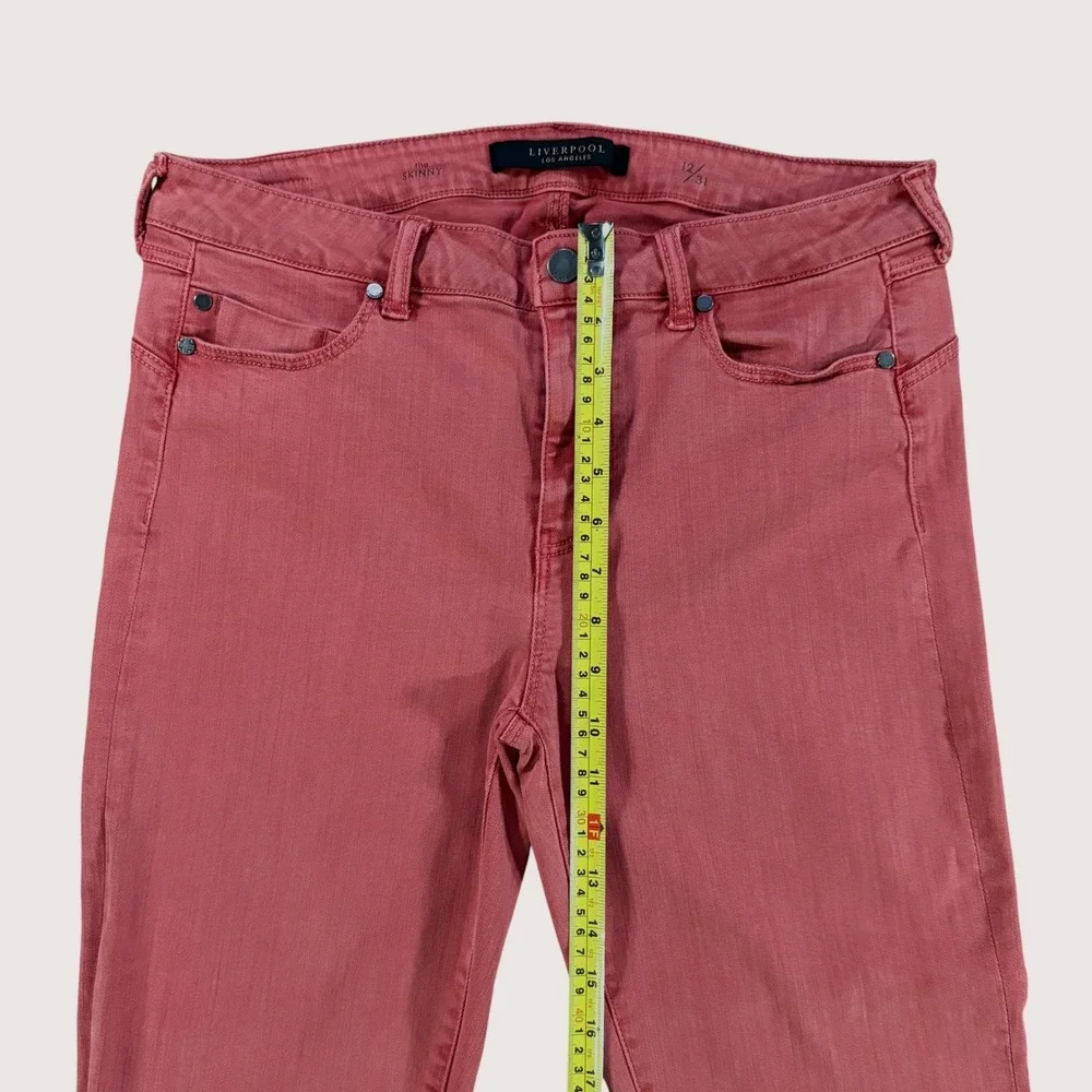 Liverpool Los Angeles Skinny Jeans Women's 12/31 Dusty Coral Stretch Mid Rise